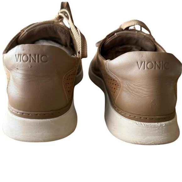 VIONIC tan walking shoe sneaker flat comfy non skid perforated women’s size 8 - Picture 2 of 7